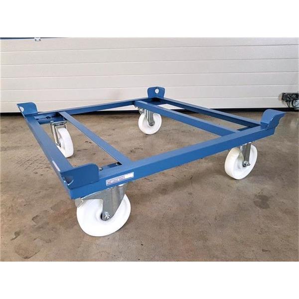 Base with wheels for pallet transport